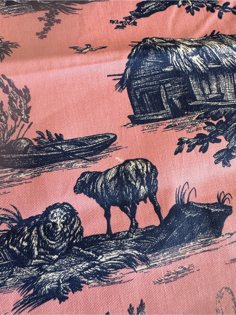 Williams Sonoma Set of 6 Pink Toile Cotton Dinner Napkins French Country - Picture 10 of 16